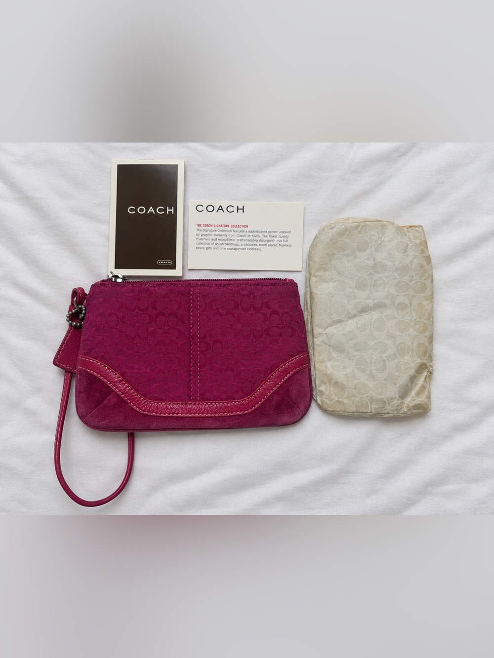 Coach Fuchsia Signature Wristlet